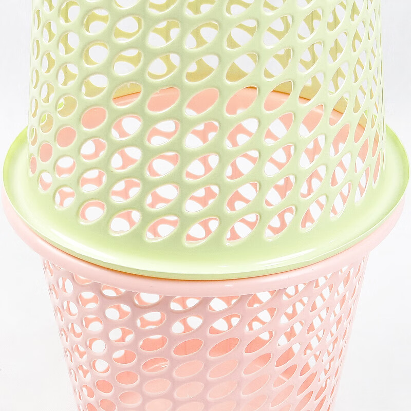 赫思迪格JG-493 商用垃圾篓 镂空垃圾桶 颜色随机 10个上直径27cm,高25cm 下直径19cm高清大图