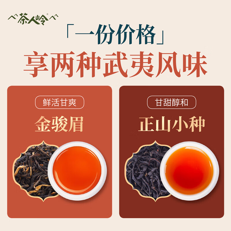 茶人岭红茶武夷正山小种骏眉红茶双拼节日送礼茶叶礼盒240g高清大图