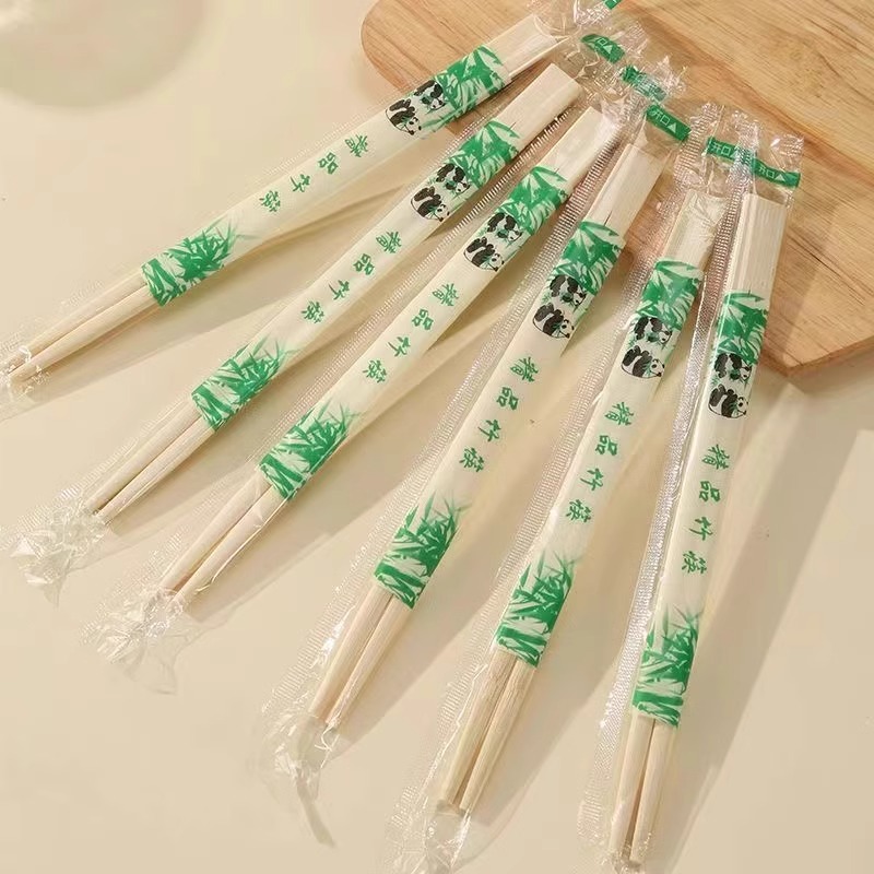 一次性筷子饭店专用独立包装圆竹筷家用外卖高档连体双生筷卫生筷300双装高清大图