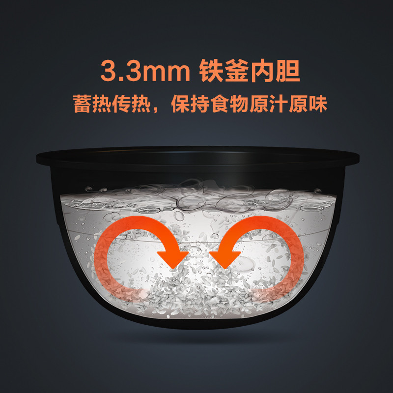 小米(MI)米家压力IH电饭煲1S 3L 家用小型智能IH小米电饭锅3-4人全自动多功能智能烹饪电饭锅微压电饭煲