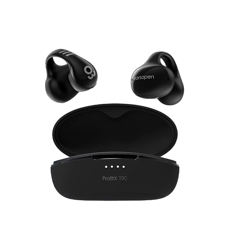 骨聆ProfitX T90小飞豆运动专业骨传导运动耳机夹耳式蓝牙骨传导防水防汗超续航便携跑步 磨砺黑高清大图