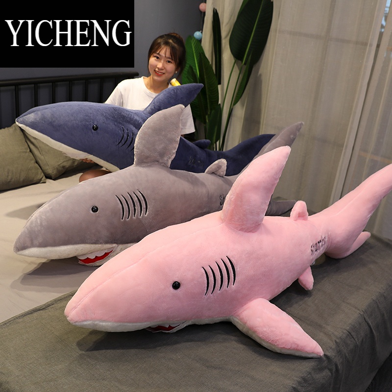 YICHENG鲨鱼抱枕男生款睡觉超大号床上抱着睡觉的布娃娃公仔玩偶毛绒玩具