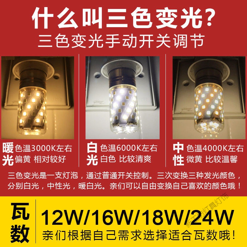 苏宁放心购 led灯泡节能超亮玉米灯泡e14小螺口/e27大螺口客厅水晶吊灯小灯泡高清大图