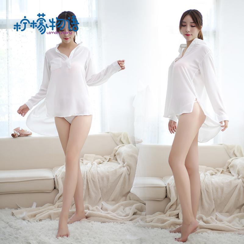 情趣内衣女极度性感OL职业秘书装夜店小胸制服大码透视激情白衬衫