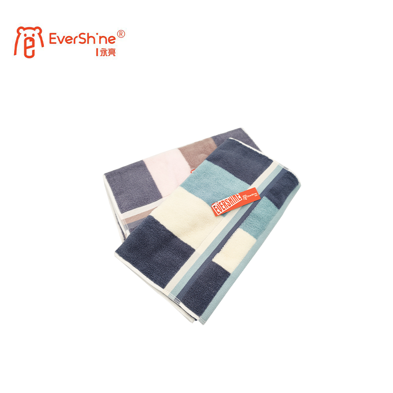 永亮毛巾M0119竖条缎档毛巾105g 34*74cm两条装/盒高清大图