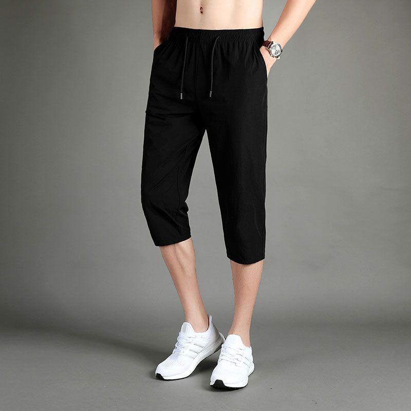 夏季清凉七分裤男宽松透气潮流裤子男士休闲裤运动时尚7分沙滩裤 YUANSU男士休闲裤