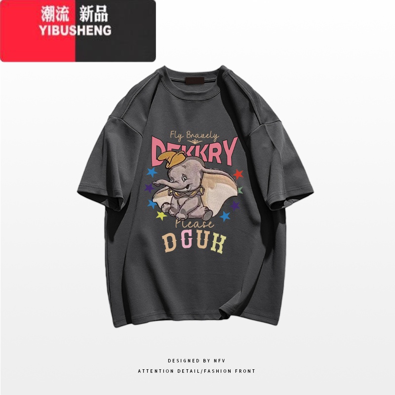 YIBUSHENG韩版宽松bf慵懒风卡通印花短袖T恤女ins潮牌休闲显白季上衣高清大图