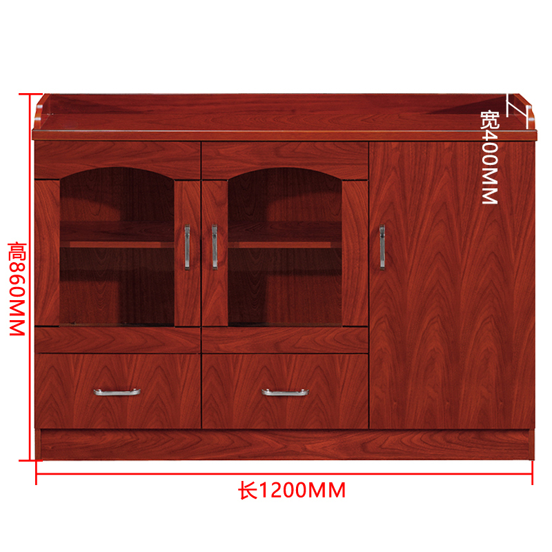 岳滩胡桃色餐边柜简约茶水柜三门1200*400*860[工厂现做 7天内发货]
