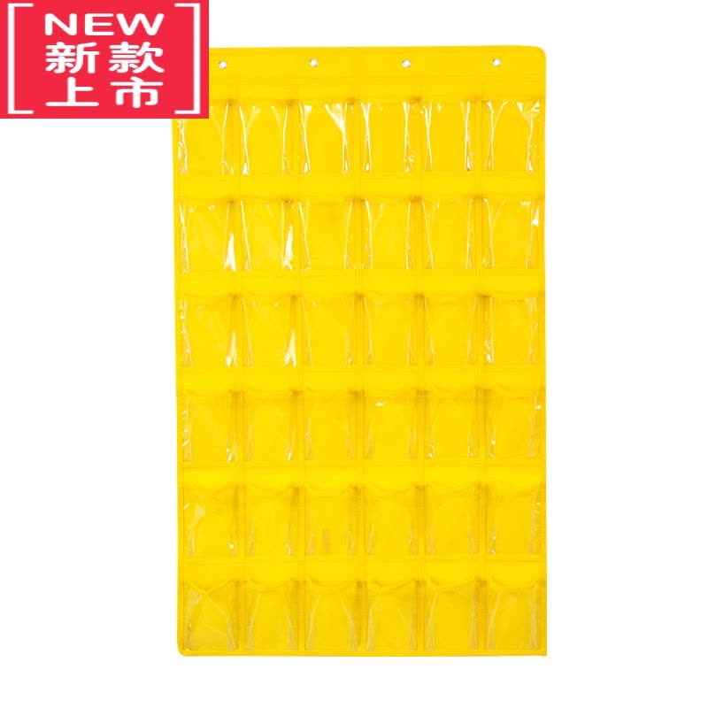 可莉允幼儿园口罩收纳袋挂袋挂墙儿童接送卡手机杂物储物布袋透明款多格图片