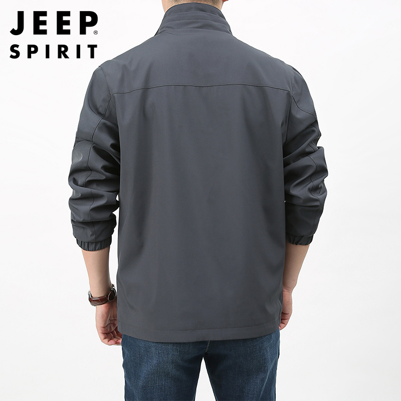 JEEP SPIRIT吉普男士夹克新款春秋季户外速干连帽运动茄克男防风登山服外套