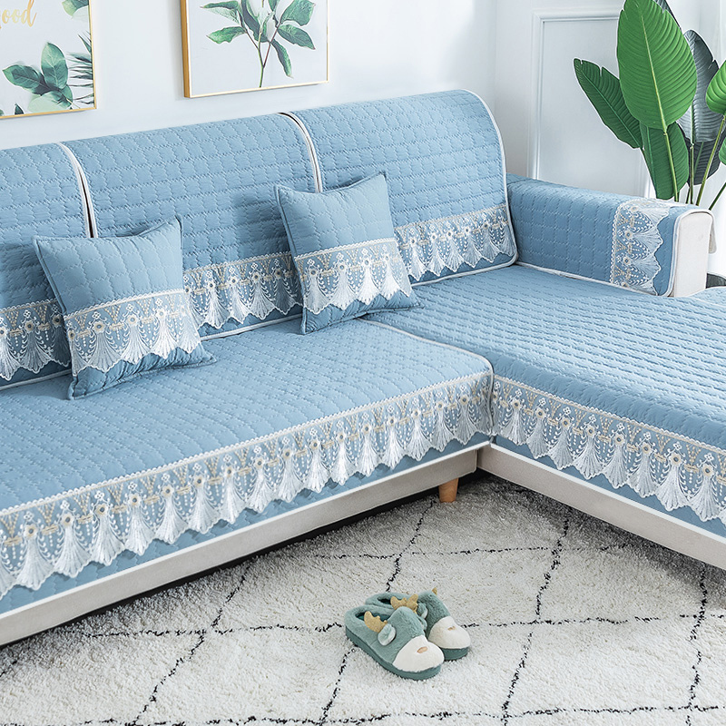 家柏饰(CORATED)四季通用防滑沙发垫坐垫子布艺全包萬能沙发套罩沙发盖布沙发巾 罗兰卡 110*160cm高清大图