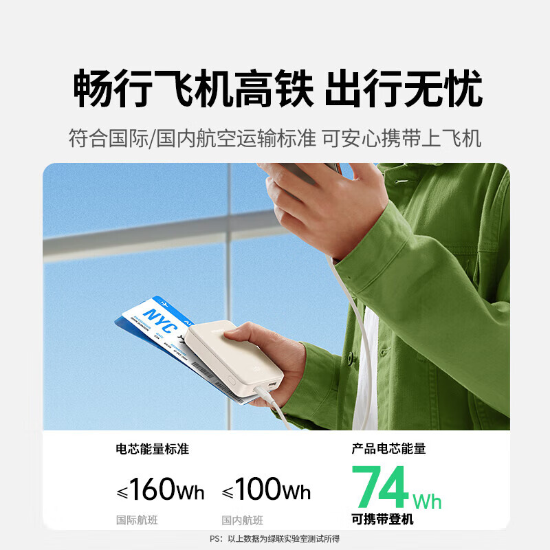 绿联(UGREEN)充电宝20000毫安移动电源 适用苹果华为手机 绿联35337高清大图