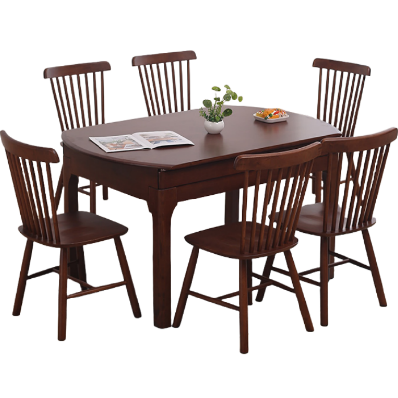 依韵珂餐桌椅1桌6椅150*90*75cm套高清大图