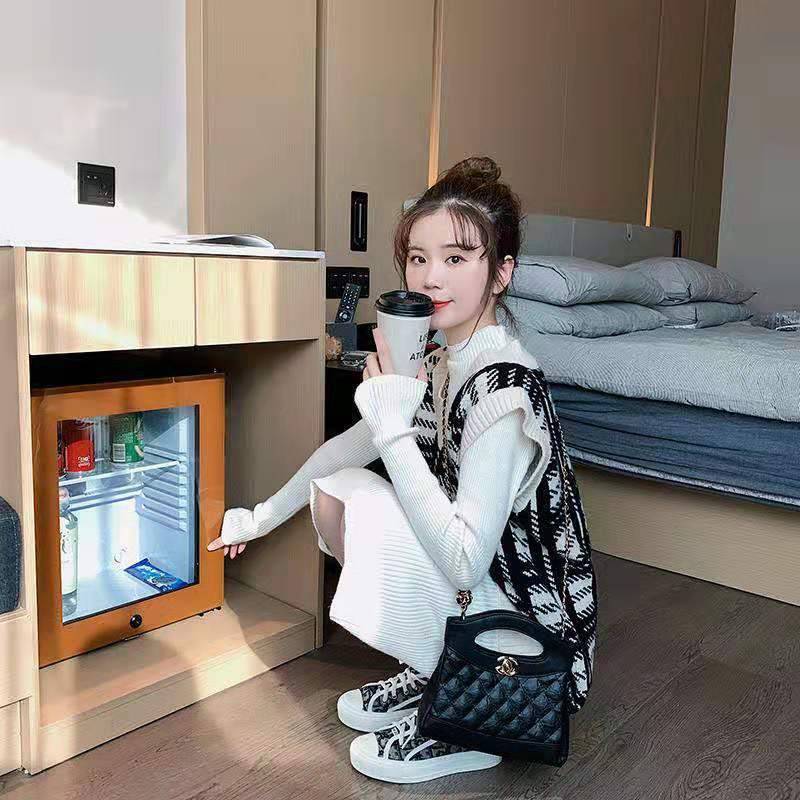 单件/套装女秋冬新款洋气网红针织毛衣裙子马甲时尚两件套