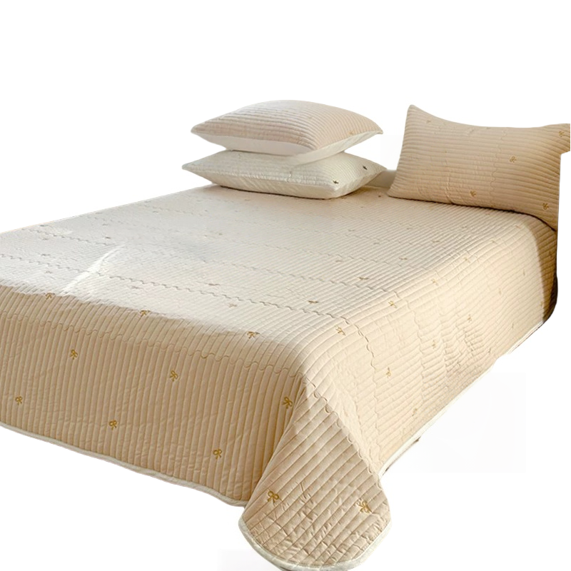 铭思沃床盖200cm*230cm条 卡其高清大图