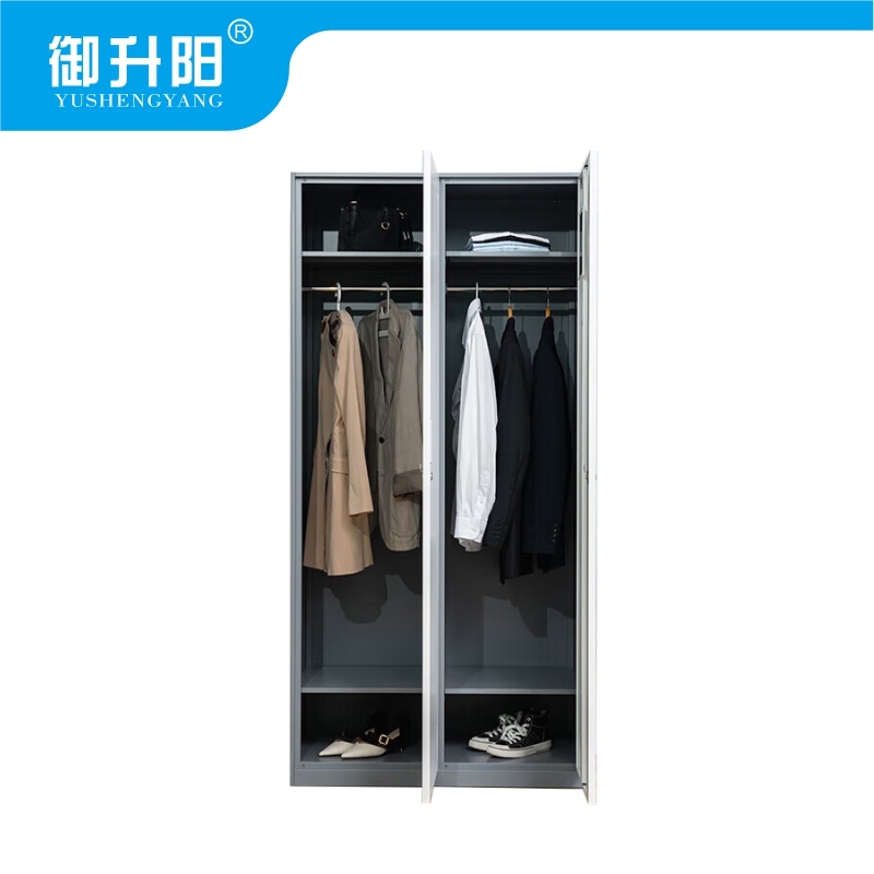 御升阳 两门更衣柜/宿舍衣柜储物柜带锁柜子灰白套色 二门 900×500×1850mm 台高清大图