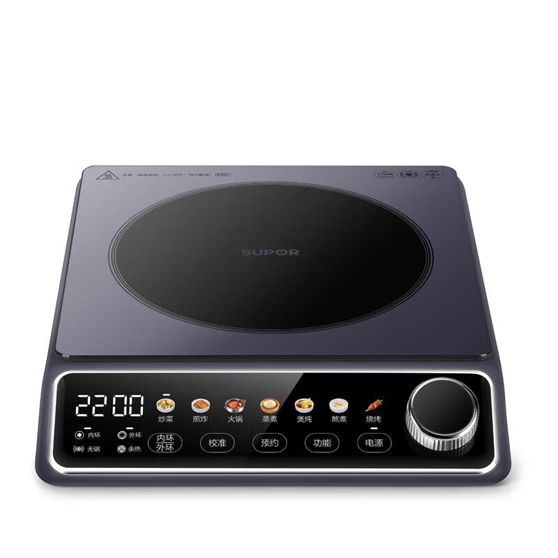 苏泊尔(SUPOR)低音低辐射双环独立控温2200W大功率防干烧显影大彩屏不挑锅具电陶炉C22-CS60高清大图