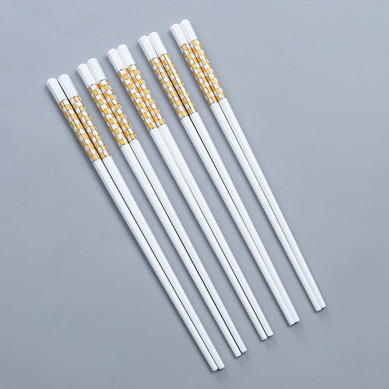 陶瓷筷子骨质瓷筷耐高温防霉筷家用高档筷一人一筷公筷北欧风10双