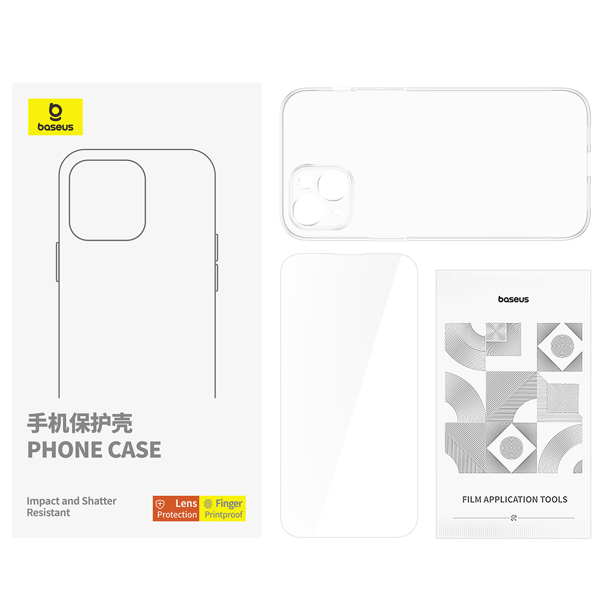 倍思 水晶系列 磁吸保护壳 For iP 15 Plus 透明 (含:钢化膜*1+清洁包*1)高清大图