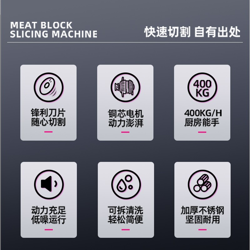 乐创 商用400型不锈钢切肉机 肉食店食堂多用切肉绞肉机 LC-J-QR400高清大图