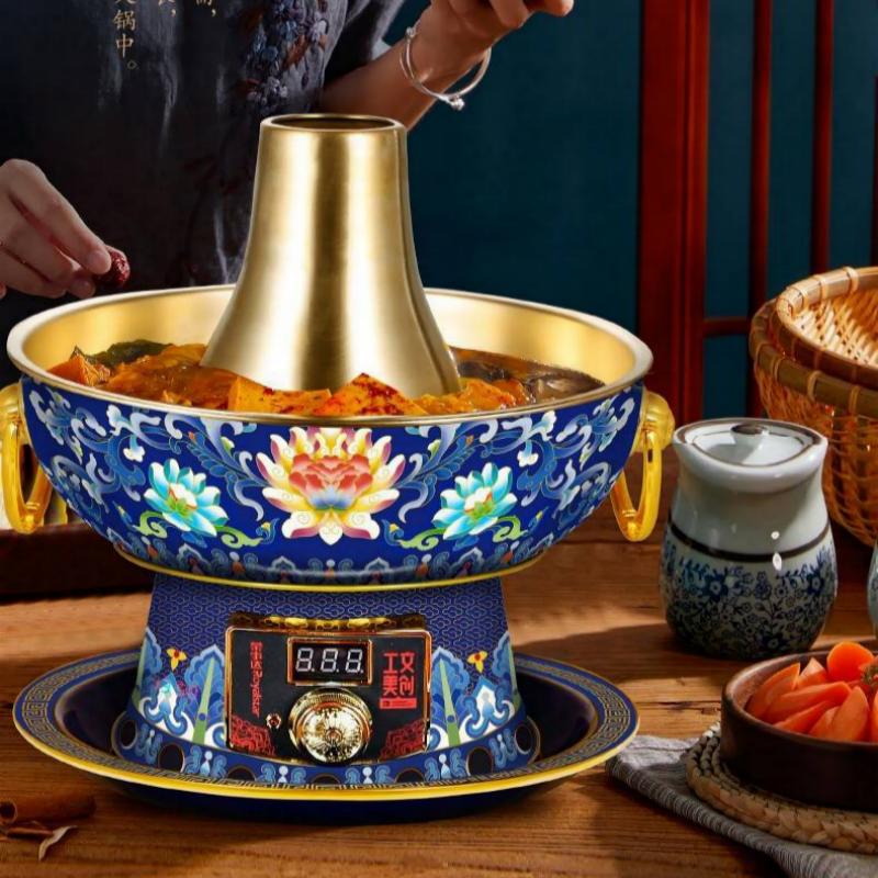 荣事达HG1890工美-景泰蓝铜火锅3.5L高清大图