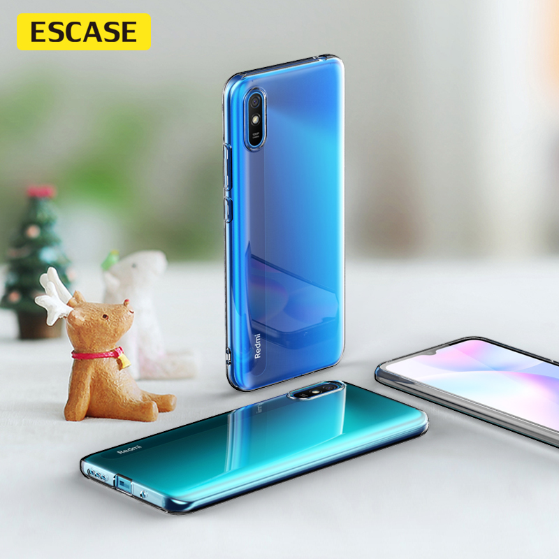 ESCASE 红米9A手机壳小米redmi9A保护套TPU全包非气囊防摔壳男女通用(有吊绳孔)透明软壳