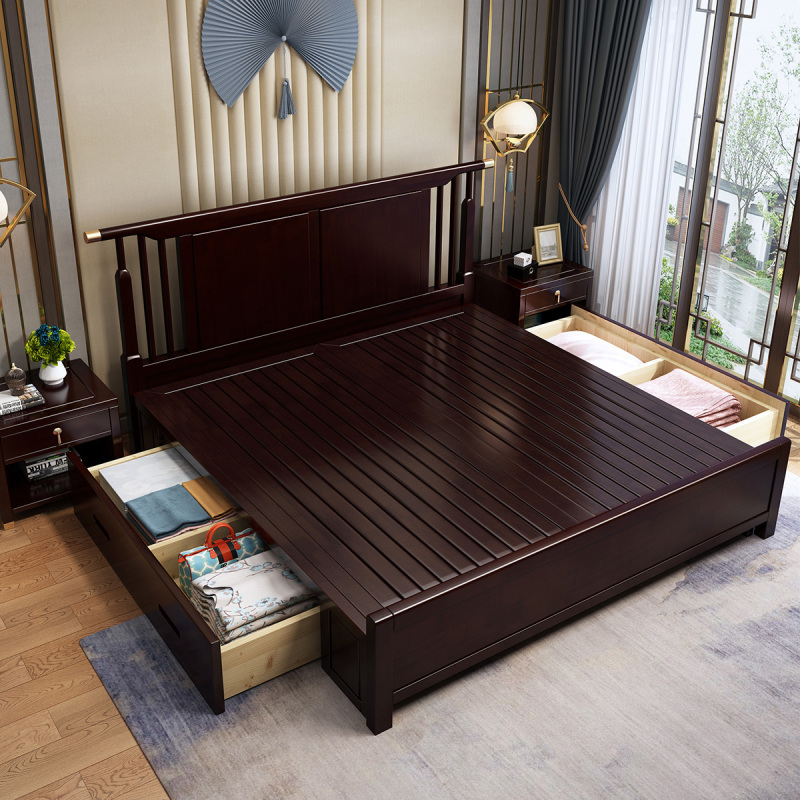 5米1.8米双人主卧室床小户型结婚床橡木家具