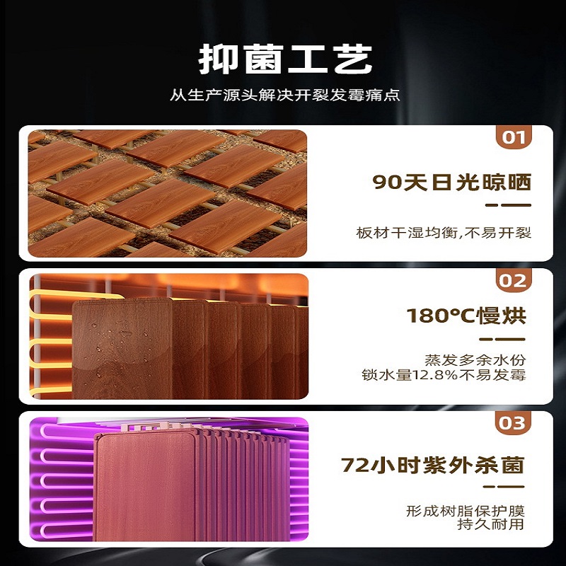 双枪DZ35001悬浮乌檀木整木砧板防霉抗菌家用实木切菜板案占板厨房用具高清大图
