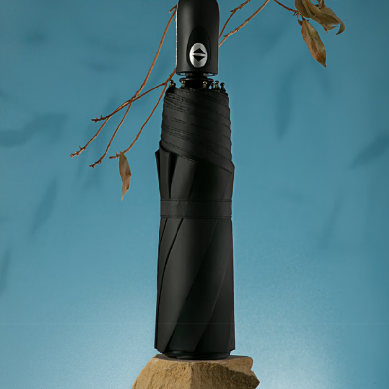 天堂全自动晴雨伞三折3331E升级版8K加固黑胶防晒一键开收易甩干伞下101CM黑色高清大图