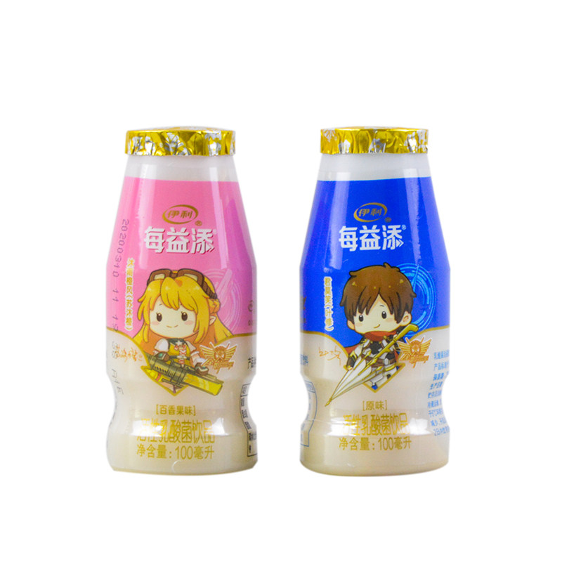 伊利每益添酸奶100ml小瓶装儿童活性乳酸菌饮料原味百香果味参数