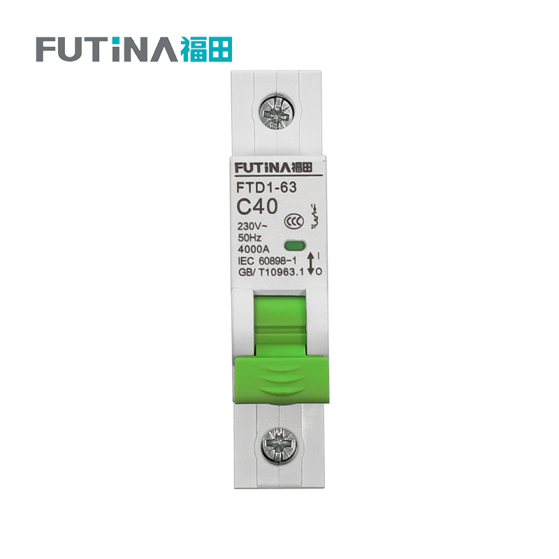 福田 小型断路器空开 家用空气开关小型断路器不带漏保 1P40A 单位:个高清大图