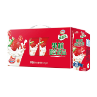 伊利优酸乳草莓味果粒酸奶饮品245g*12盒果粒多牛奶整箱包邮 11月草莓味