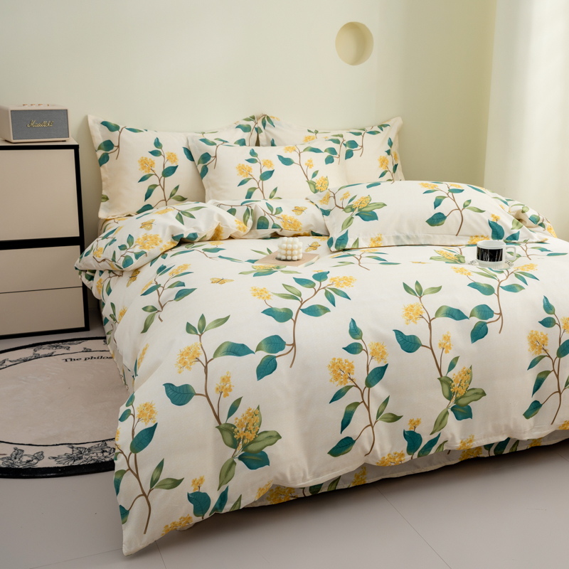 杉杉(FIRS) 时尚臻品床单三件套-金桂雅香 寝室床上用品被褥套装 SS-T2020高清大图