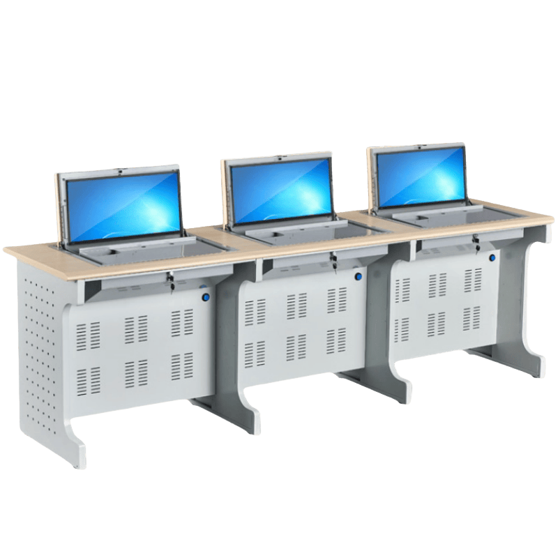 豫龙都电脑桌三人张高清大图