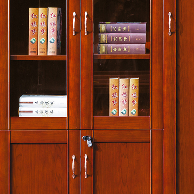 臻远ZY051412木质文件柜油漆贴木皮资料柜书柜 三门高清大图