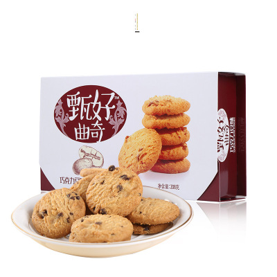 好吃点 饼干 零食 甄好曲奇208g(巧克力豆味)