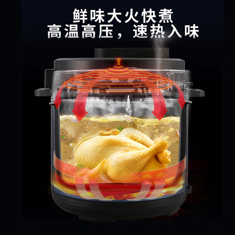 荣事达(Royalstar)Z 家用5L智能大屏电高压锅全自动多功能预约煲汤锅压力煲 YDG50-100A157(LB)高清大图