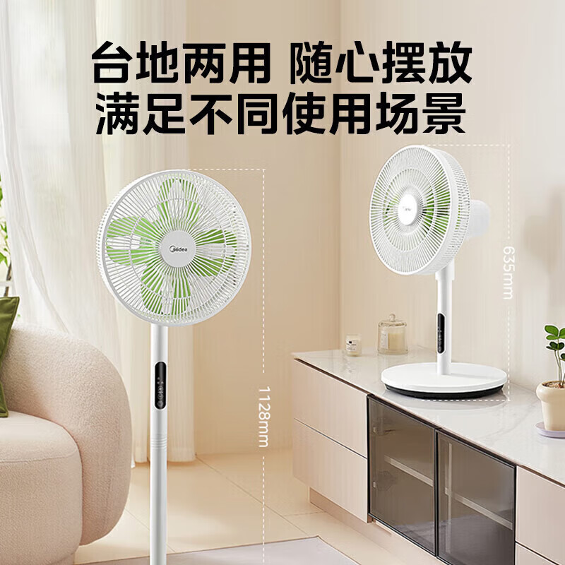 美的(Midea)电风扇落地扇幸运草安睡风扇桌面台式立式两用电扇家用节能扇 SDH30RX高清大图