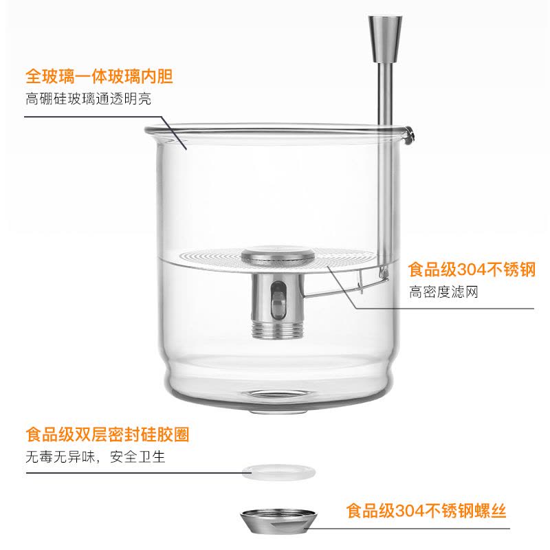家用玻璃内胆飘逸杯泡茶壶烘焙精灵懒人简易茶壶可拆洗一键过滤茶具 鹰嘴(750ML)+恒温宝[送4杯]图片