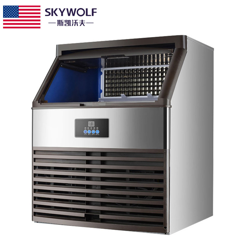斯凯沃夫（SKYWOLF）SK-138F制冰机商用奶茶店180kg酒吧大小型家用全自动方冰造冰机KTV大型商用冰块机