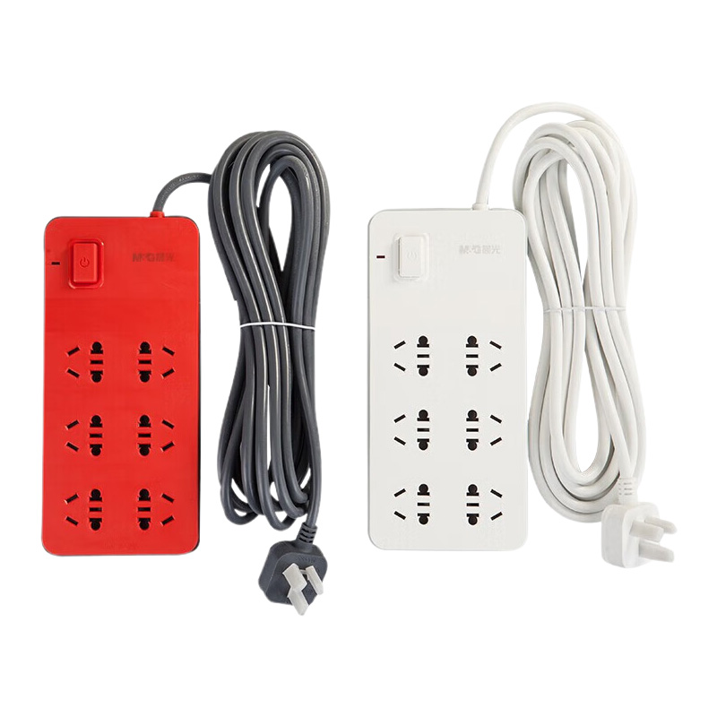 晨光插座六位5米表面平整光滑时尚款AEA98653(颜色随机)