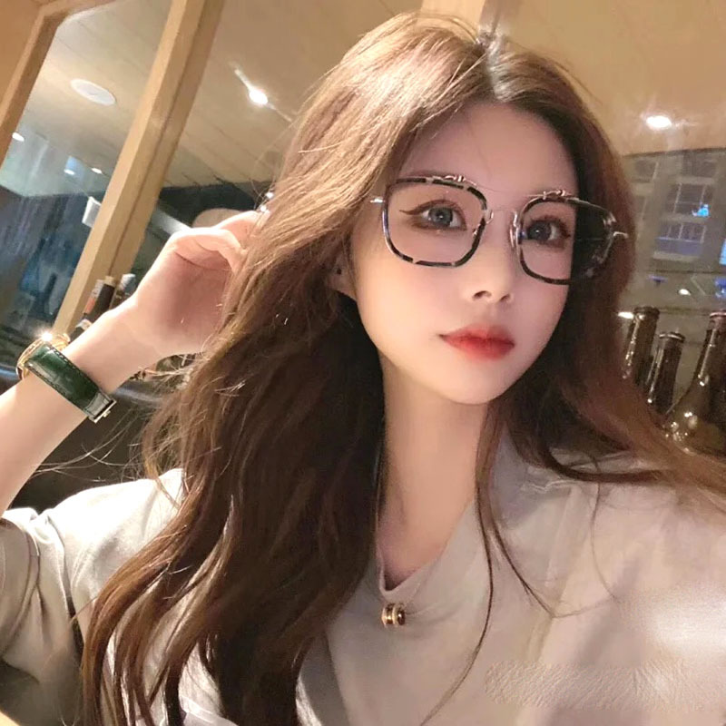 古鲸眼镜框架可配近视镜韩版休闲时尚潮流平光镜纯钛女士防蓝光镜