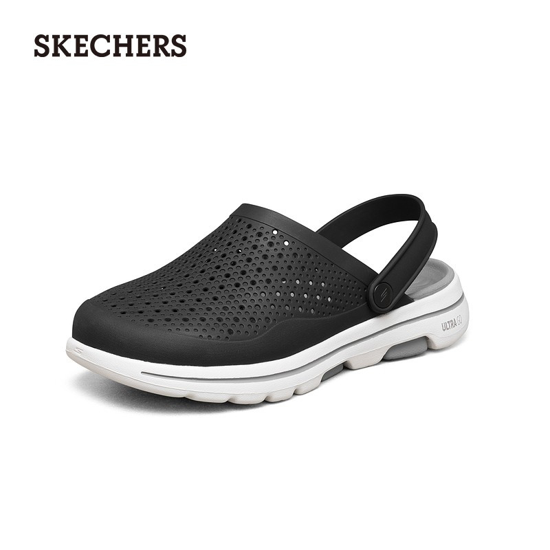 Skechers斯凯奇GOWALK男子镂空透气包头凉拖鞋休闲洞洞鞋243002
