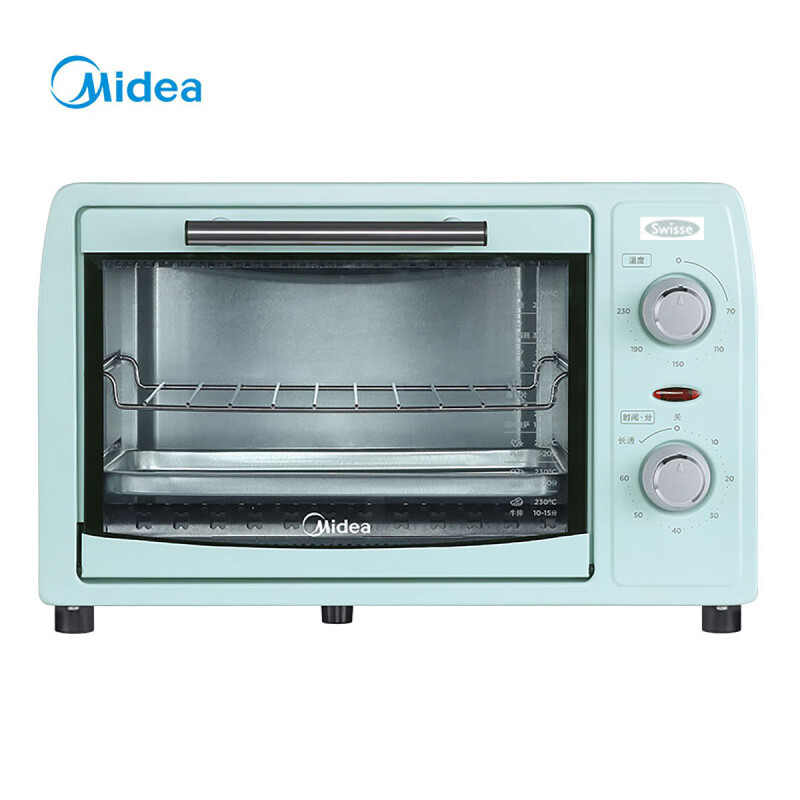 美的(Midea) 家用小烤箱 上下石英 管均匀烘焙 12L 多功能迷你烤箱PT12B0 淡雅绿