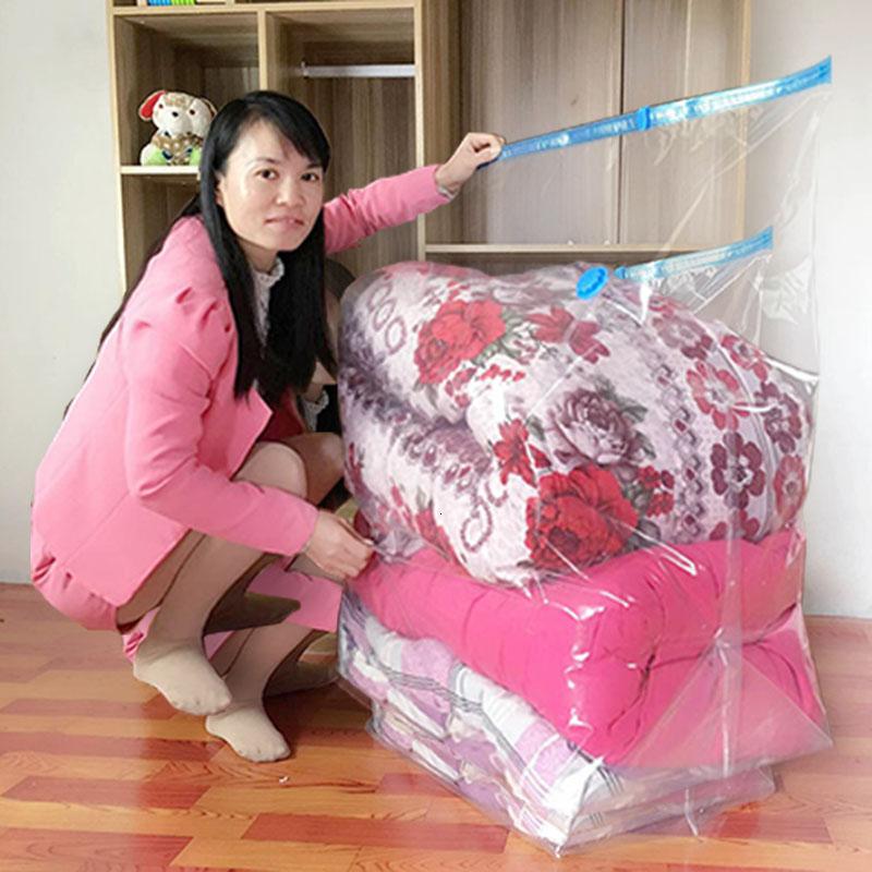 3D立体真空收纳压缩袋特大棉被衣服被子整理包装防尘防水袋收纳袋三维工匠_993 透明100*80*30cm