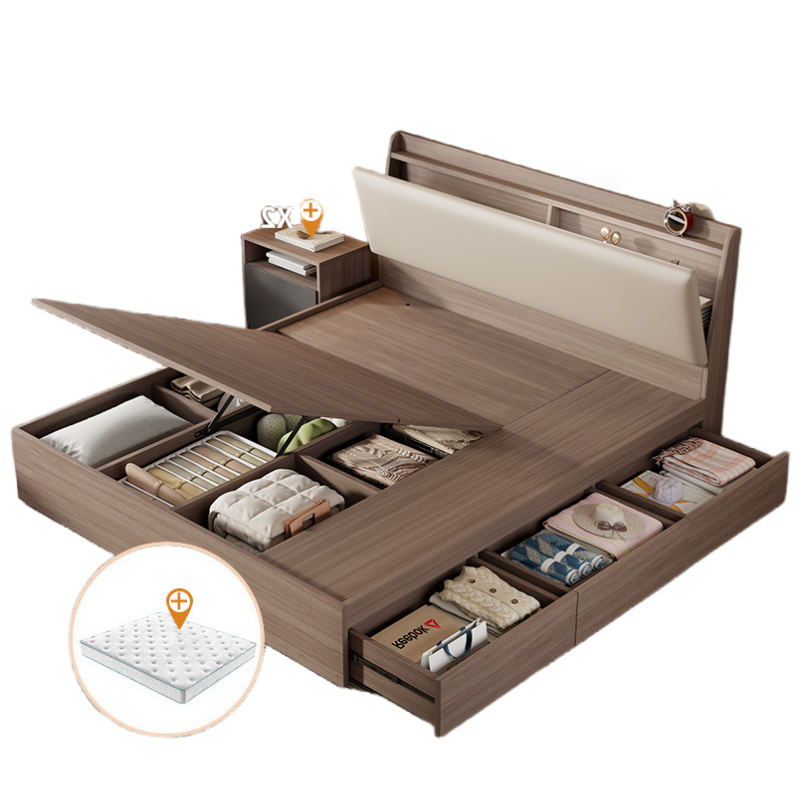 铭 思 达 实木储物床高清大图