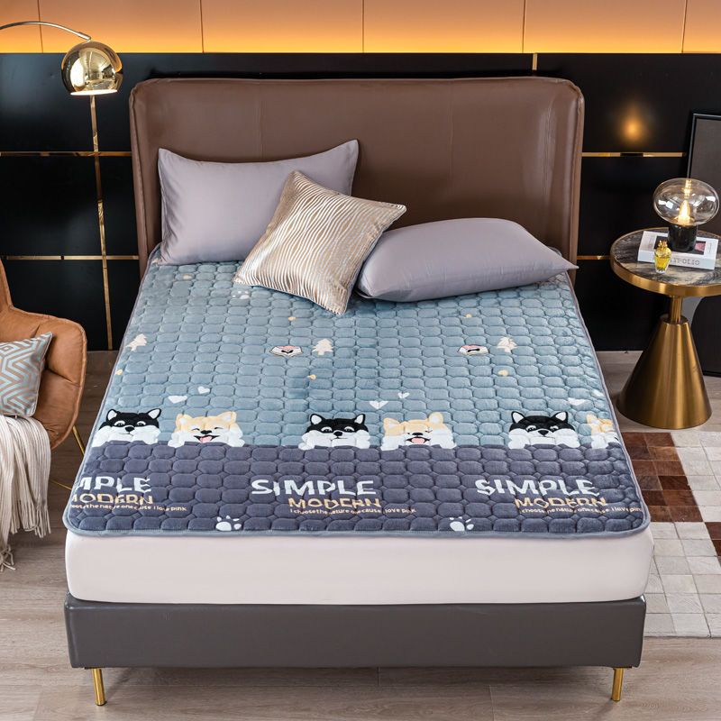 床垫子法兰绒双人床褥家用1.8防滑睡垫宿舍单人褥子可折叠可水洗高清大图