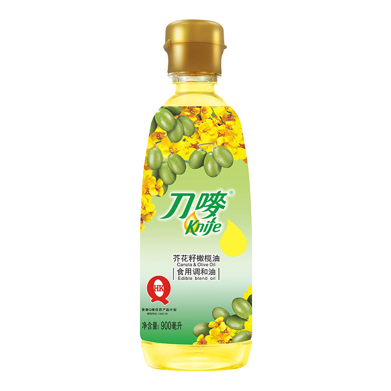 刀唛 Knife 食用油 芥花籽橄榄油900ml 调和油 压榨一级 香港品质