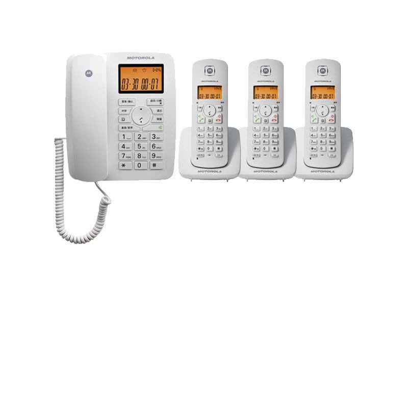 摩托罗拉C4200C 数字无绳电话机 C4203C子母机一拖三 (白色)图片