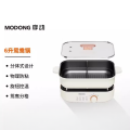摩动电火锅家用6L鸳鸯锅分体式多功能学生宿舍电煮锅 MD-HG60A-Y 可拆卸锅胆 奶白色